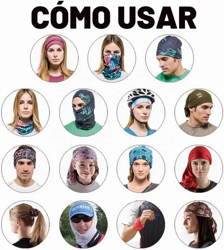 Vista 8 de Máscara de calavera, pañuelo para el cuello, gorro, bufanda mágica, diadema para protección de polvo, sol y viento My002