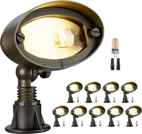 Vista 13 de Gardenreet Luz de Inundación de Latón Sólido - Iluminación de Lavado de Pared LED de Bajo Voltaje para Paisaje 12V, Impermeable IP65 para Exterior