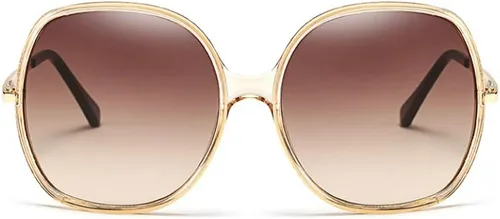 Vista 2 de Freckles Mark Gafas de sol cuadradas de gran tamaño de los años 70 para mujer, marco de plástico rectangular vintage