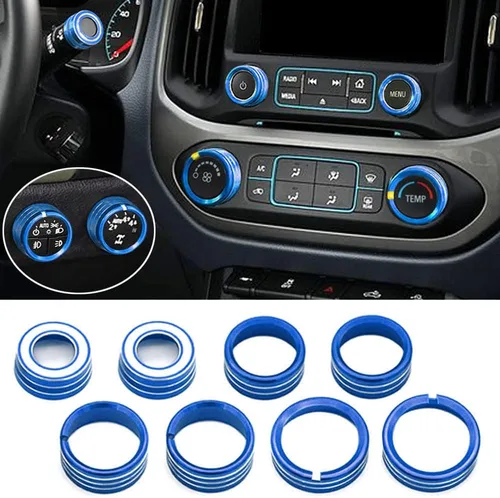 Vista 12 de Cubierta de perilla de audio de CA compatible con Chevrolet Chevy Colorado GMC Canyon 2015-2022 consola central control de clima automático señal