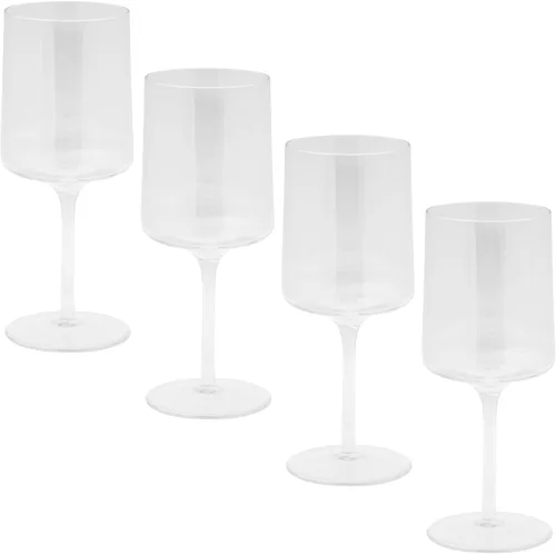 Vista 6 de Karma Juego de cuatro copas de vino de mediados de siglo ámbar