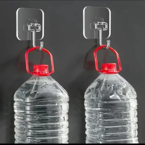 Vista 7 de Ganchos autoadhesivos transparentes ultra fuertes de 50 libras (máx.), ganchos de pared resistentes para cocina, baño, techo y más, la solución