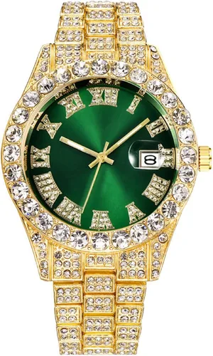Vista 6 de Relojes de pulsera de cuarzo de diamantes de moda para hombre y mujer