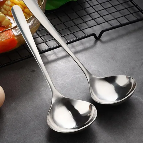 Vista 3 de Juego de 2 cucharas de acero inoxidable para servir buffet de 8 3/8 pulgadas