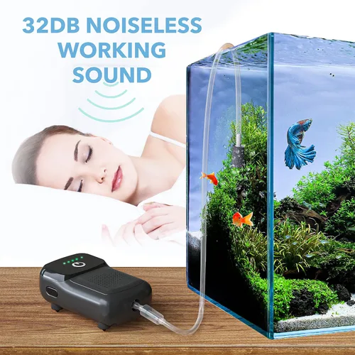 Vista 3 de Skywin Portable Aerator for Fish,USB Rechargeable Live Bait Aerator 18–32H Battery, Keeps Bait Alive Anywhere, Quiet Aquarium Water Pump for