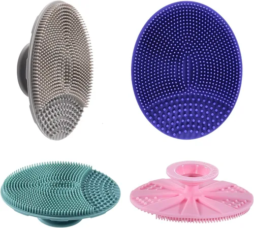 Vista 9 de INNERNEED Juego de cepillos de limpieza facial de silicona suave, almohadilla exfoliante suave y masajeadora, diseño antideslizante para eliminación
