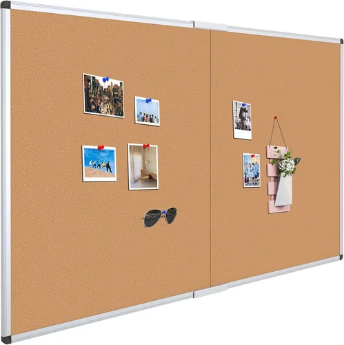 Vista 14 de VIZ-PRO Tablero de anuncios de corcho, 48 X 24 pulgadas, marco de aluminio plateado