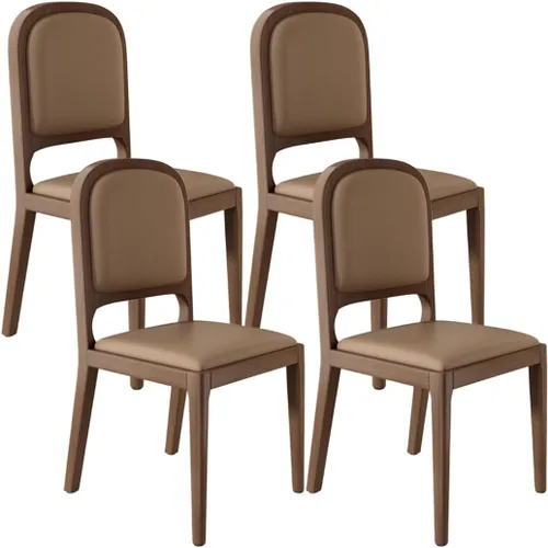 Vista 37 de YVYKFZD Sillas de comedor de madera maciza, juego de sillas de cocina sin brazos, silla de comedor tapizada de cuero, silla de sala de estar