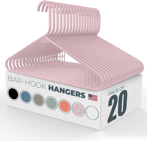 Vista 31 de Perchas de plástico de 15 unidades – Hechas en EE.UU. – Capacidad de 2.7 kg, perchas estándar de ropa con ganchos de correa para vestidos, lencería