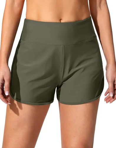 Vista 2 de Traje de baño para mujer con bolsillos, cintura alta, control de abdomen, traje de baño con forro
