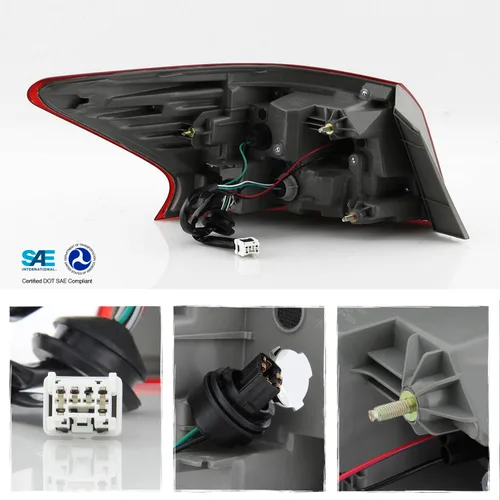 Vista 2 de AKKON - Compatible con luces traseras transparentes para Sentra Sedan de 4 puertas, color rojo cromado, luces traseras transparentes 2016 2017 2018