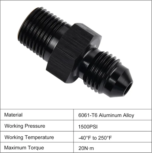 Vista 3 de EVIL ENERGY 4AN macho Flare a 1/8 "NPT adaptador de montaje de tubería de aluminio recto negro