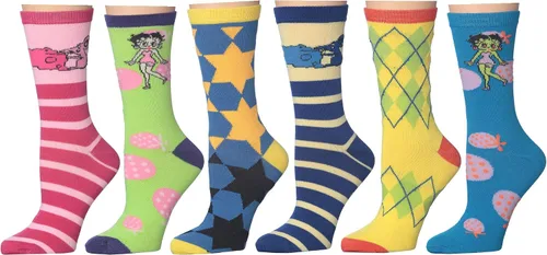 Vista 3 de Frenchic. - Paquete de 12 calcetas para mujer con estampado colorido, divertidos, informales, de moda.