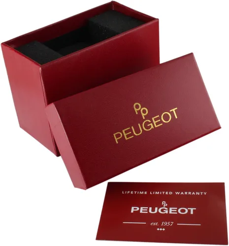 Vista 7 de Peugeot - Reloj cuadrado pequeño con correa de piel auténtica para mujer