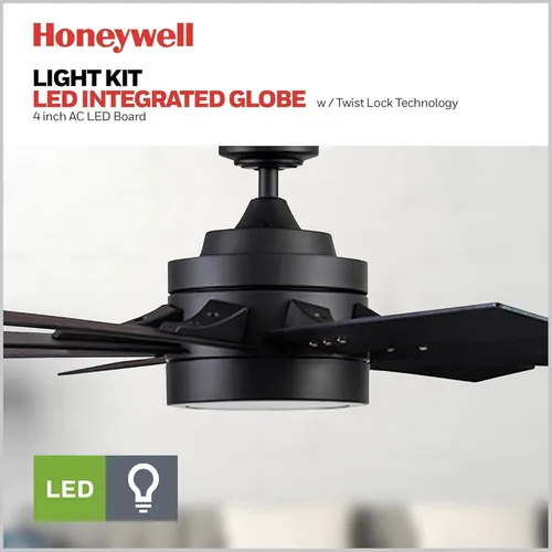 Vista 7 de Honeywell Ceiling Fans - Ventilador de techo Xerxes 51473-01, 62, negro mate