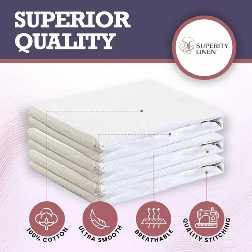 Vista 2 de Superity Linen Sábana encimera tamaño individual para cama, 100% algodón, duradera y cómoda con 200 hilos, suave, transpirable y acogedora (66 x 96)