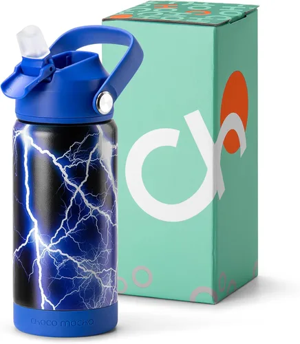 Vista 16 de Botella de Agua Choco Mocha para Niños para la Escuela, Botella de Agua Aislada para Niños de Acero Inoxidable para Niños, 14 Oz Camión Monstruo