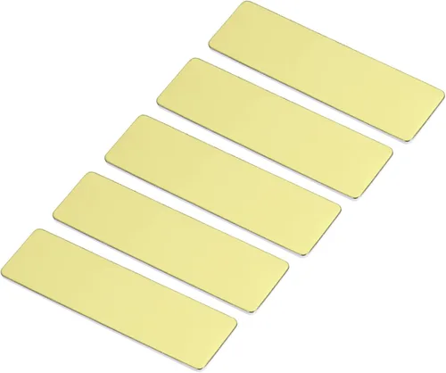 Vista 7 de PATIKIL 2.73 x 0.78 pulgadas, 5 etiquetas de metal con nombre, esquinas redondas con alfiler, etiqueta de nombre personalizada para oficina, Negro