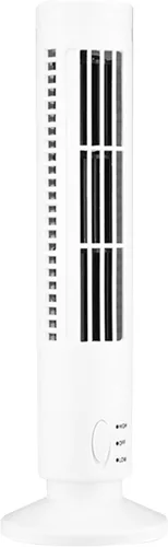 Vista 5 de Yosoo Mini Desktop Tower Fan Portable USB Bladeless Fan 2 Speeds Quiet Cooling with Remote Control for Bedroom Office Home (White)