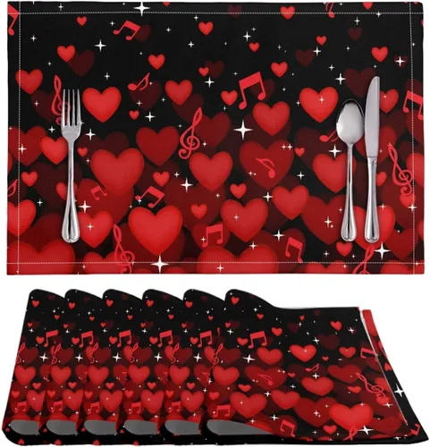 Vista 59 de BIGCARJOB Mantel individual de diseño personalizado, 4 piezas, tapete de mesa resistente al corazón, 12 x 18 pulgadas 1-diseño personalizado