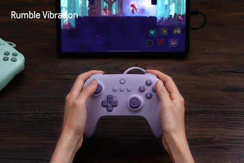 Vista 6 de 8Bitdo Ultimate C Wired Controller with Trobo Function and Rumble Vibration for PC Windows, Android, Steam Deck & Raspberry Pi (Lilac Purple)