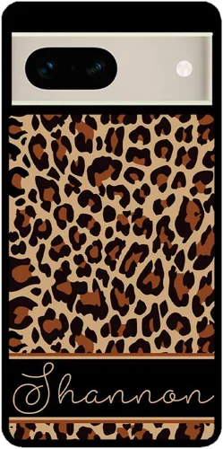 Vista 2 de Leopard Animal Skin Personalized Black Rubber Phone Case Compatible With Google Pixel 10, 10 Pro, 10 Pro XL, 9a, 9 Pro, Pixel 9, Pixel 9 Pro XL, 8a