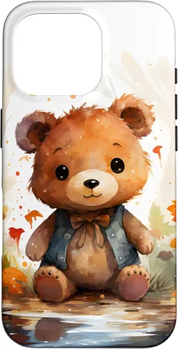Vista 20 de Funda de oso de peluche con chaleco para iPhone 17