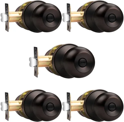 Vista 22 de Probrico - Perilla interior para puerta de baño, manija de puerta sin llave para dormitorio, juego de cerradura para puerta interior con perilla