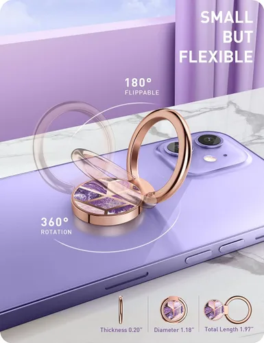 Vista 4 de i-Blaosn - Soporte giratorio de 360 grados con diseño brillante para teléfonos inteligentes iPhone y Android (Ameth)