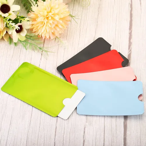 Vista 5 de PATIKIL Mangas de bloqueo RFID, fundas de aluminio para prevención de robo de identidad, fundas protectoras seguras para tarjetas de crédito, Negro