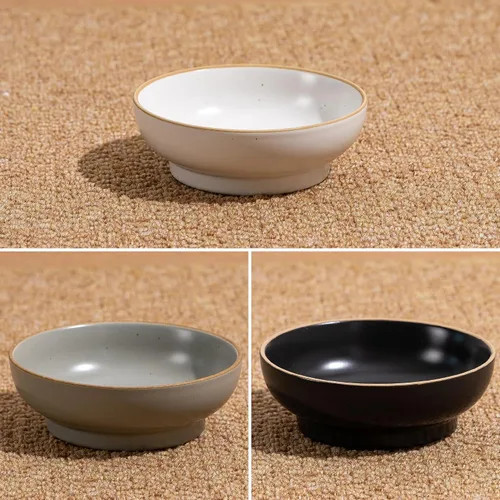 Vista 8 de Platos de cerámica para gatos para alimentos y agua, seguros de porcelana de grado alimenticio, 5.3 pulgadas, paquete de 3 platos y platos
