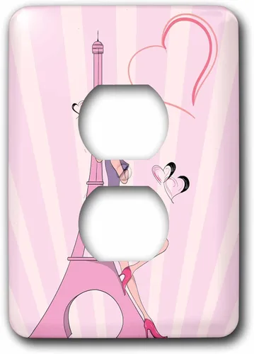 Vista 2 de 3dRose LLC LSP _ _ _ _ _ _ _ _ _ _ 106888 _ _ _ _ _ _ _ _ _ _ 6 Girly Rosa Niña De La Torre Eiffel y los corazones Paris Love Ilustración Vectorial