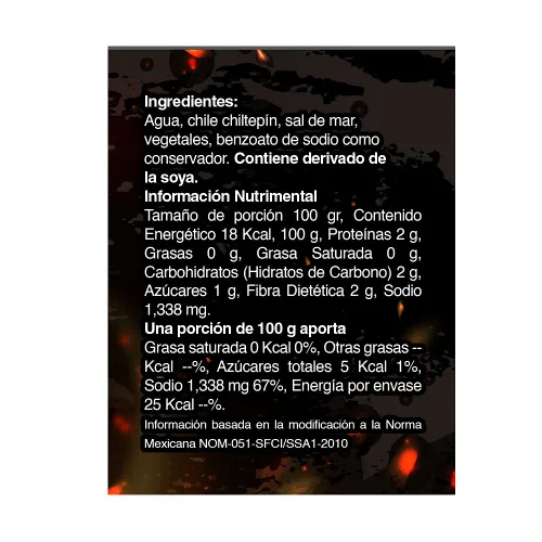 Vista 2 de Fresh Harvest "Salsa Aguachilera De Chiltepin" salsa picante 5Lt (169.07 Fl Oz) auténtica salsa picante chiltepin mexicana, ideal para mariscos
