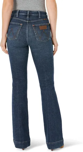 Vista 2 de Wrangler Pantalones de mezclilla retro de tiro alto para mujer, Verde