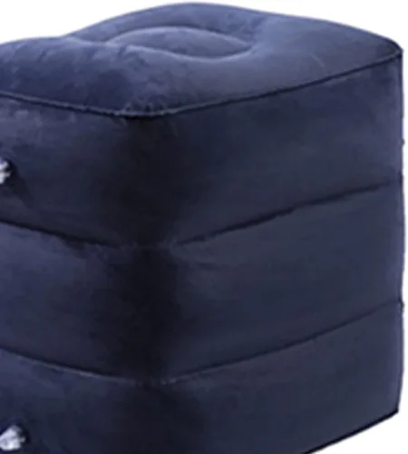 Vista 6 de Reposapiés inflable para viajes aéreos, almohada de viaje de altura ajustable para niños y adultos con 3 capas para avión, automóvil, autobús