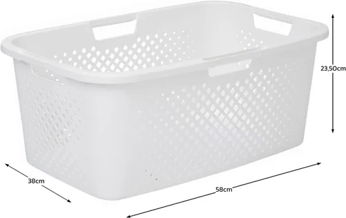 Vista 2 de Sundis Cesta de lavandería con efecto Pixel que permite la aireación de tu ropa y asas ergonómicas en los 4 lados para facilitar el movimiento