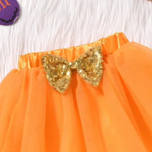 Vista 8 de Baby Girl Halloween Costumes My 1st Halloween Outfits Romper+ Tutu Skirt+ Striated Leg Warmer+ Bunny Headband Outfit Set