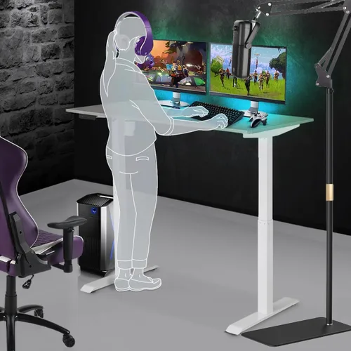 Vista 4 de Soporte de Piso para Micrófono para Blue Yeti, Nano, Snowball, HyperX, Razer, Logitech USB y Micrófono de Condensador, Brazo Articulado Ajustable