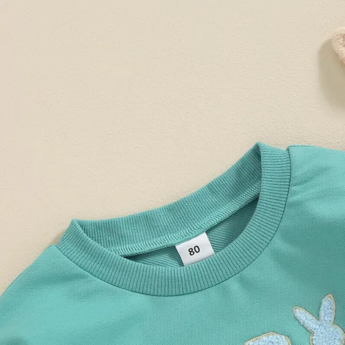 Vista 3 de Twopumpkin Sudadera de manga larga para bebé niña con cuello redondo, sudadera de manga larga, ropa de vacaciones