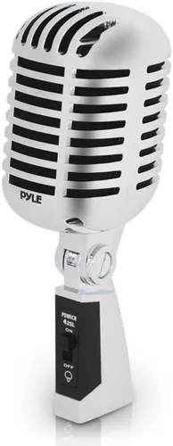 Vista 2 de Pyle Pro PDMICR42SL - Micrófono de estudio de escritorio compacto de estilo retro vintage vintage dinámico ajustable (4 unidades)