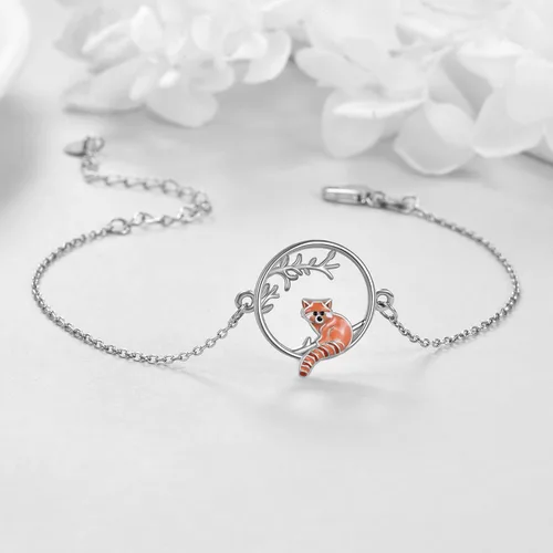 Vista 3 de YAFEINI Animal Bracelet Sterling Silver SlothHummingbirdAxolotlPenguinRed Panda Bracelet Cute Animal Jewelry for Women Girls Gifts
