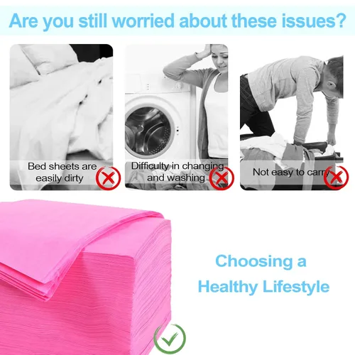 Vista 3 de 100 sábanas para mesa de masaje, 31 x 71 pulgadas, impermeables, desechables, de tela no tejida, funda protectora transpirable para terapia