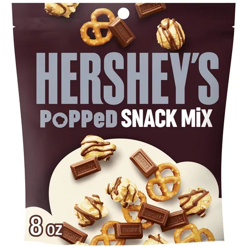 Vista 4 de HERSHEY'S Chocolate con leche, palomitas de maíz y pretzel Popped Snack Mix Bag, 4 oz