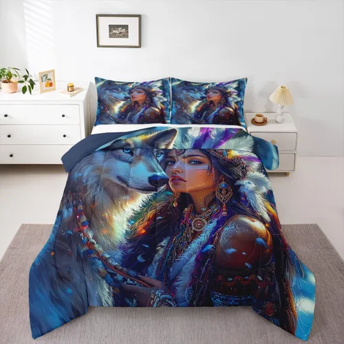 Vista 27 de Erosebridal Yoga Gifts Comforter Set for Kids Boys Girls Yoga Chakras Bedding Sun and Moon Duvet Set Boho Tribal Comforter Twin with 1 Pillowcase
