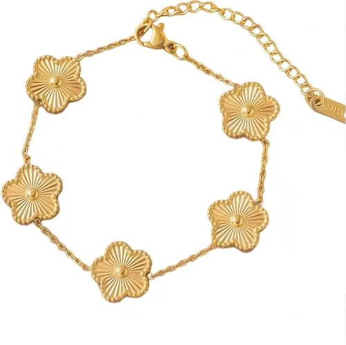 Vista 12 de Colección de Pulseras Brazalete de Acero Inoxidable 316L Chapado en Oro de 18K - 12 Diseños Únicos + Cadena de Acero de Titanio con Acento