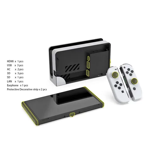 Vista 5 de ECHZOVE Switch OLED Silicone Soft Rubber Dust Proof Plug, Nintendo Switch Dust Proof Cover Assessories Kits,Dust Cover for HDMI, USB, AC, SD, LAN