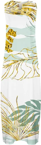 Vista 4 de Maxi Vestido Mujer Floral Rainbow Tie Dye Print Vestidos Mangas Fluido Bolsillos Vestido Largo Vneck Color Block Vestidos