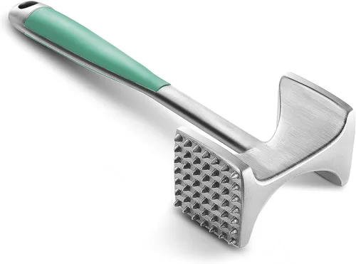 Vista 9 de KITEXPERT Martillo ablandador de carne con mango de agarre cómodo, mazo de doble cara para cocina, resistente para ablandar bistec, carne de res