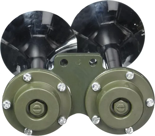 Vista 2 de Spec-D Tuning AH-6202 Sistema de bocina de aire 115Db 12V w/Compresor Dual 2PCS Trompetas Aleación de Zinc