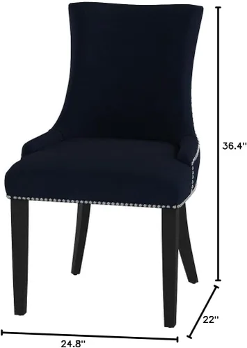 Vista 3 de Safavieh Mercer Collection Lester Navy/Espresso (juego de 2) Silla de comedor marino